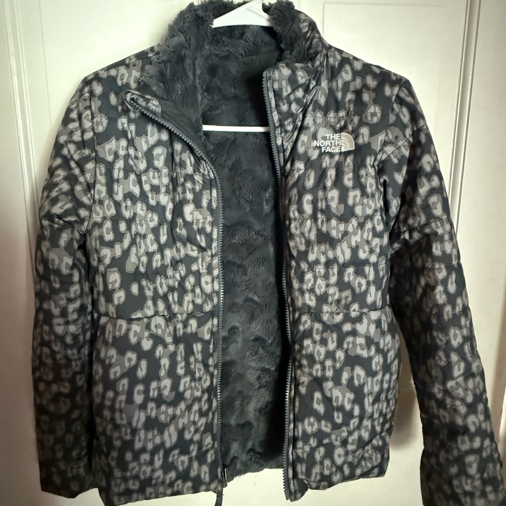 The North Face Gray and White Patterned Jacket